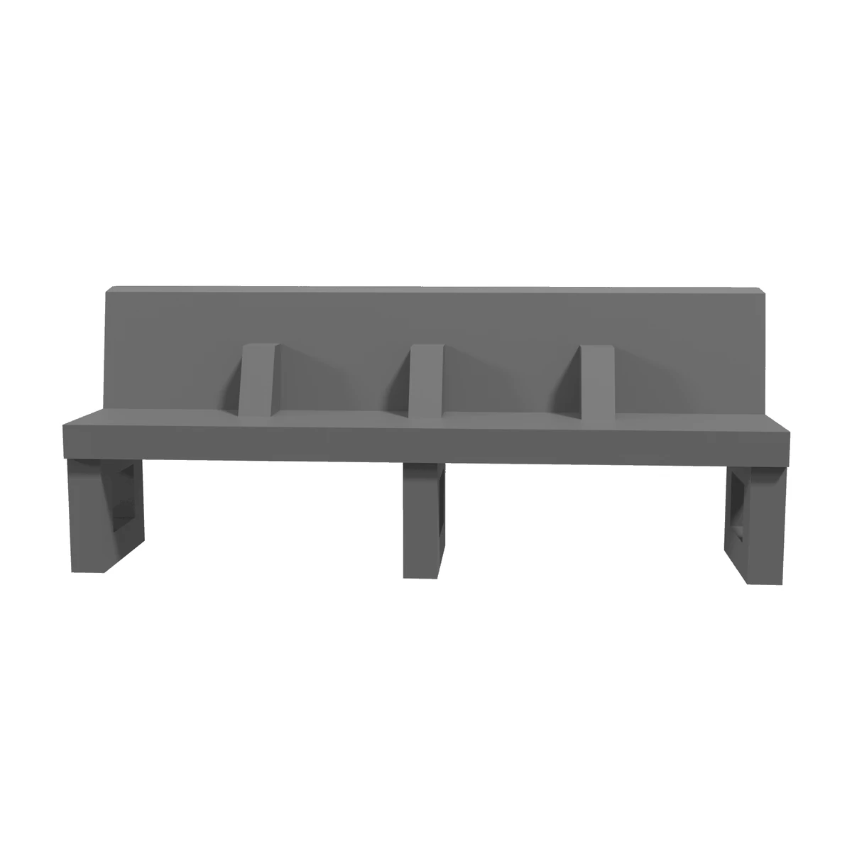 Modern Bench, 4-Seat, N Scale (set of 10) front view