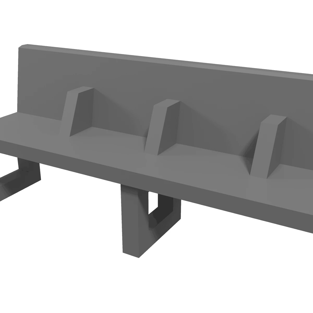 Modern Bench, 4-Seat, O Scale detail view