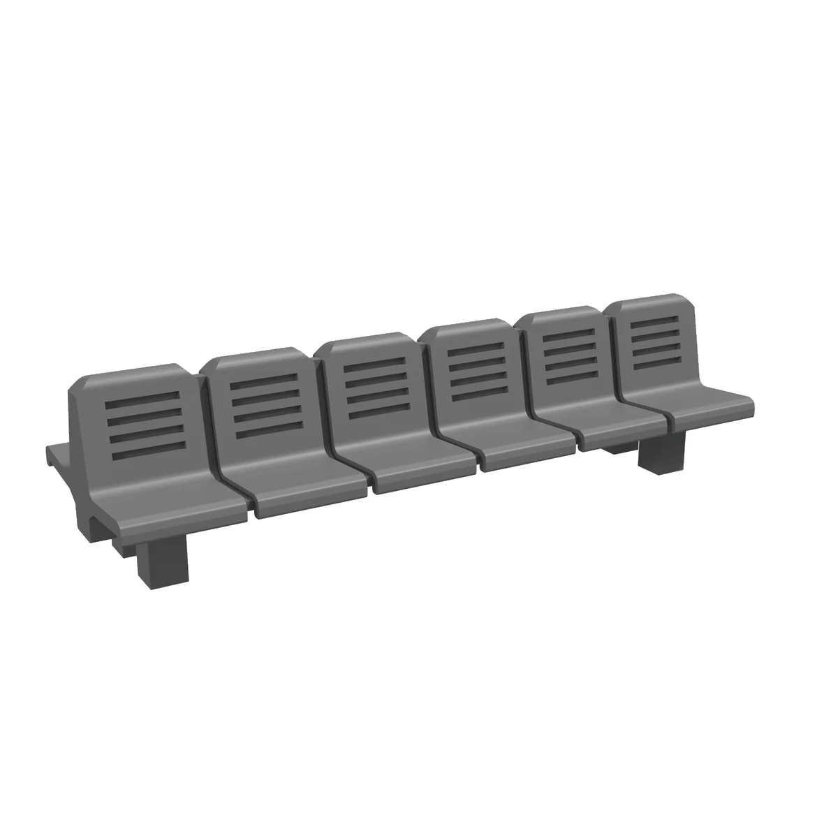 Modern Double Bench, 6+6 Seats, O Scale