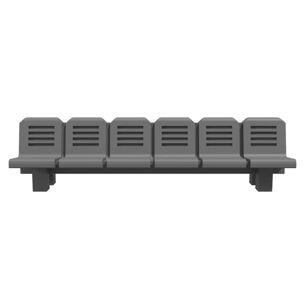 Modern Double Bench, 6+6 Seats, O Scale front view
