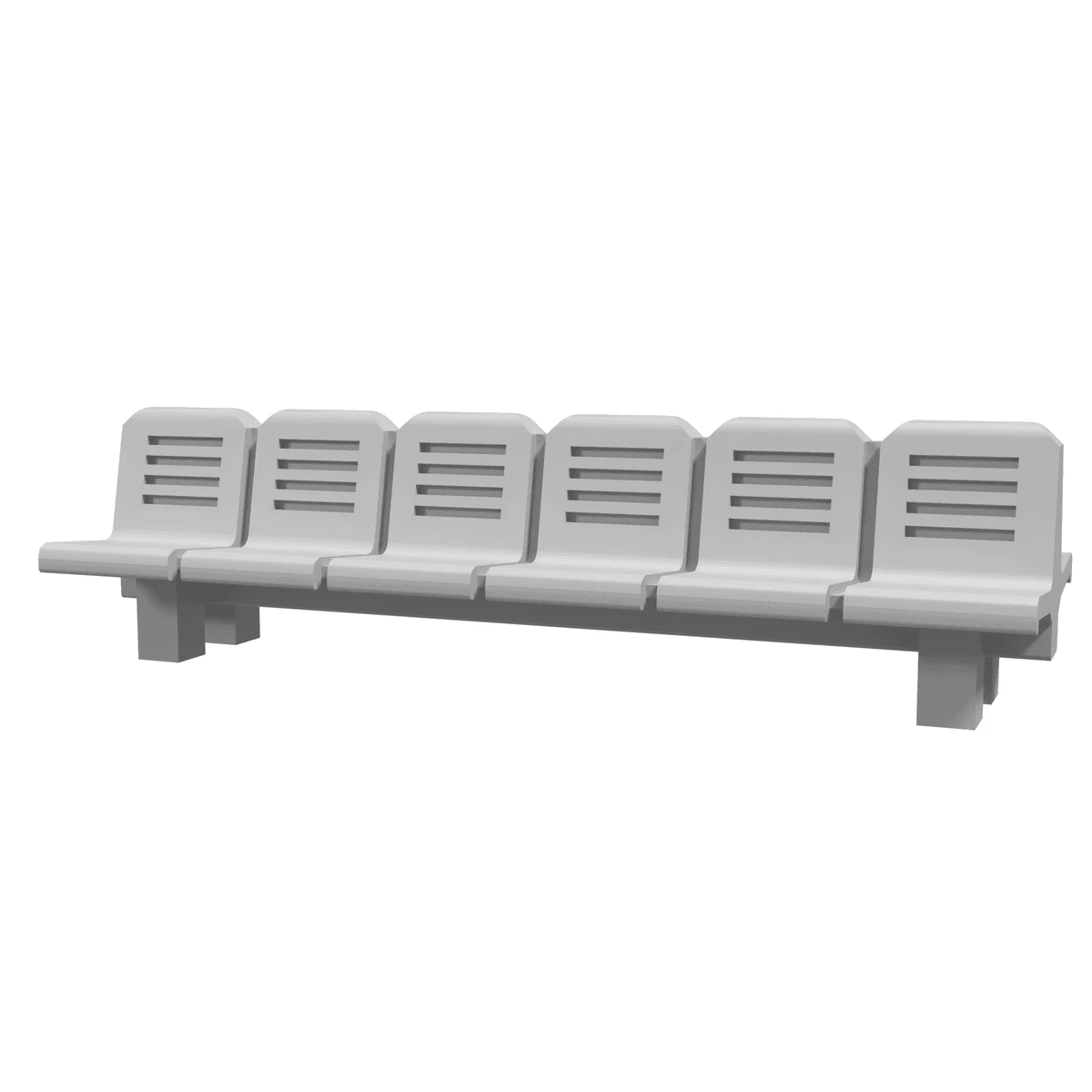 Modern Double Bench, 6+6 Seats (set of 6) front view