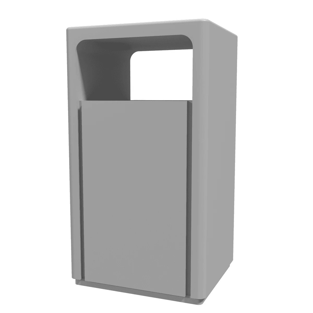 Station Waste Bin, Modern Square (set of 10) front view