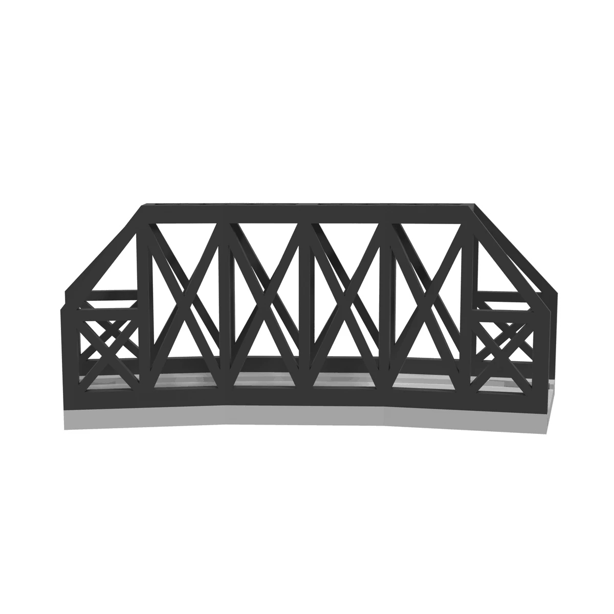 Modular Bridge, X-Beam Single Track Curved 18 in / 30°, for Bachmann E-Z Track front view