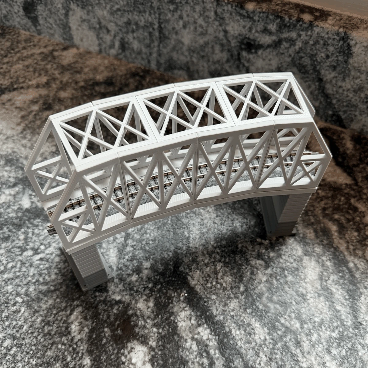 Modular Bridge, X-Beam Single Track Curved R381 / 30°, for Kato Unitrack (N scale)