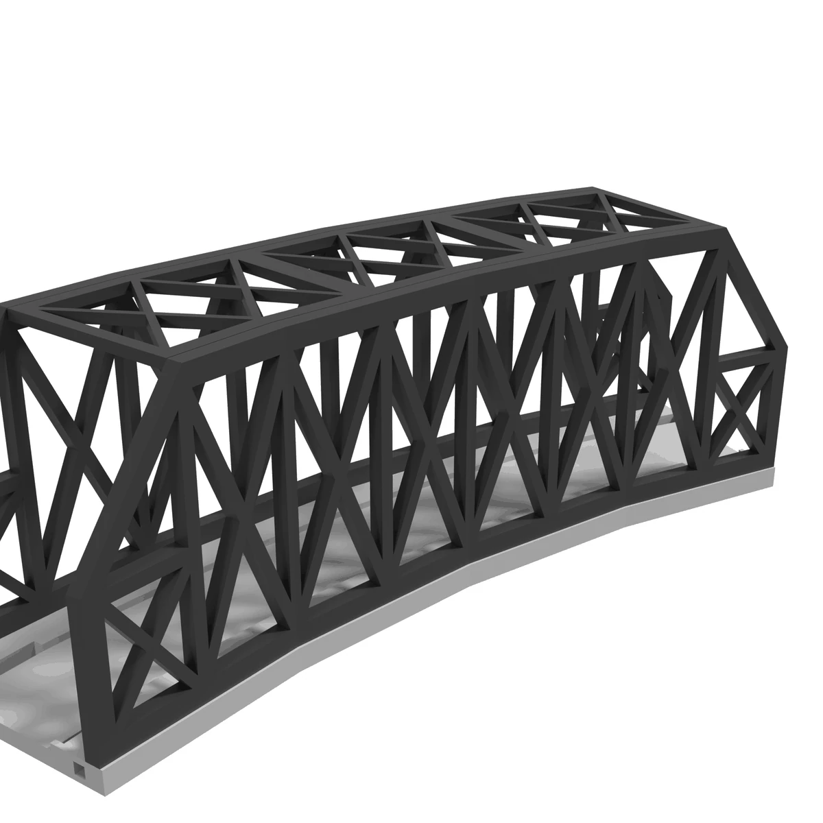 Modular Bridge, X-Beam Single Track Curved R381 / 30°, for Kato Unitrack (N scale) detail view