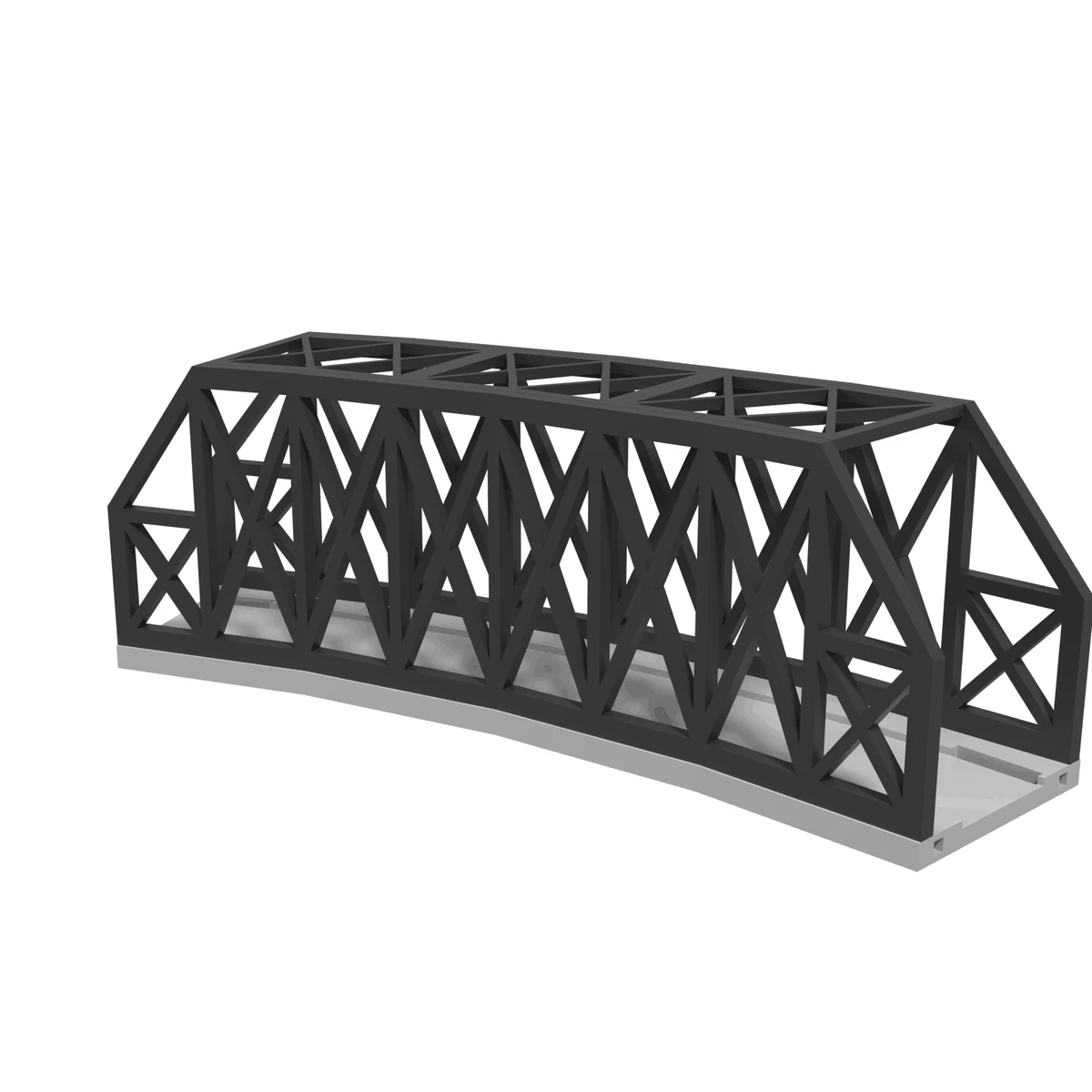 Modular Bridge, X-Beam Single Track Curved R381 / 30°, for Kato Unitrack (N scale) hero view