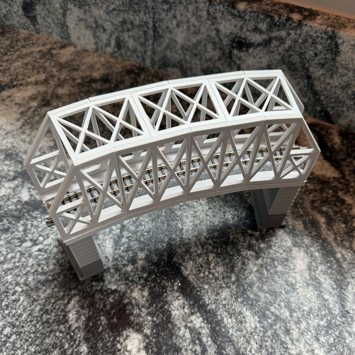 Modular Bridge, X-Beam Single Track Curved R381 / 30°, for Kato Unitrack (N scale)