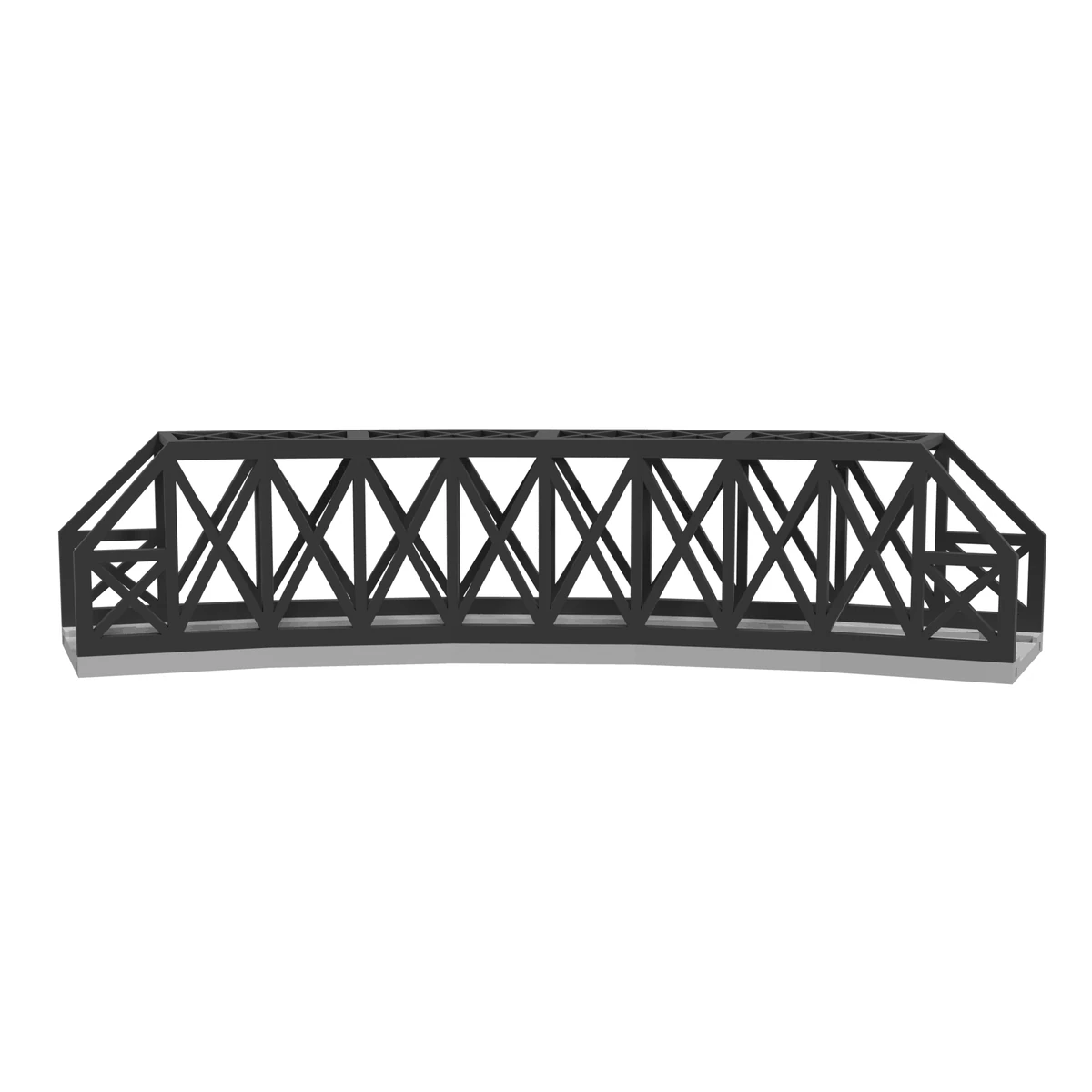Modular Bridge, X-Beam Single Track Curved 22 in / 45°, for Bachmann E-Z Track front view
