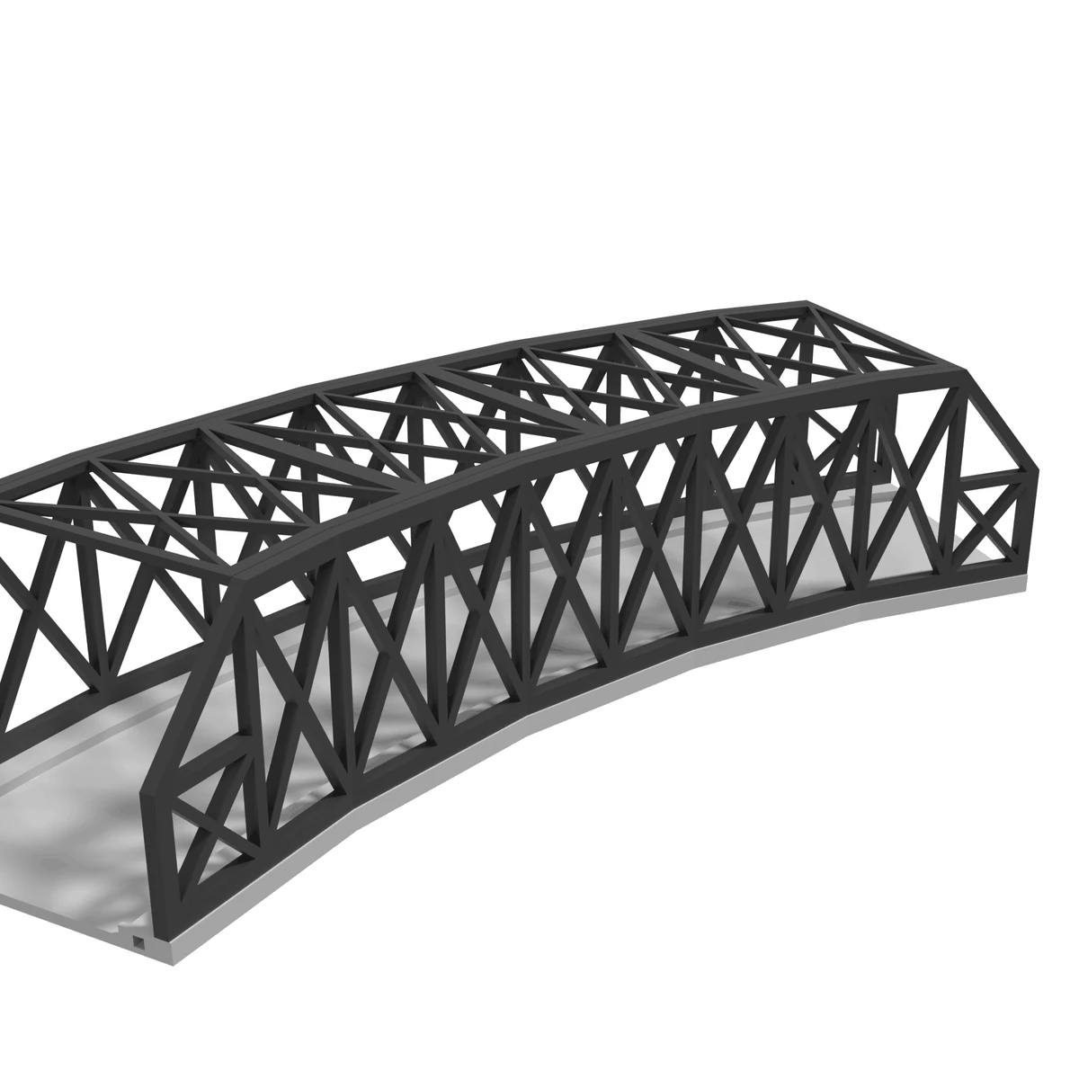 Modular Bridge, X-Beam Double Track Curved R381 + R414 / 45°, for Kato Unitrack 20-181 (N scale) - with 2 Pillars detail view