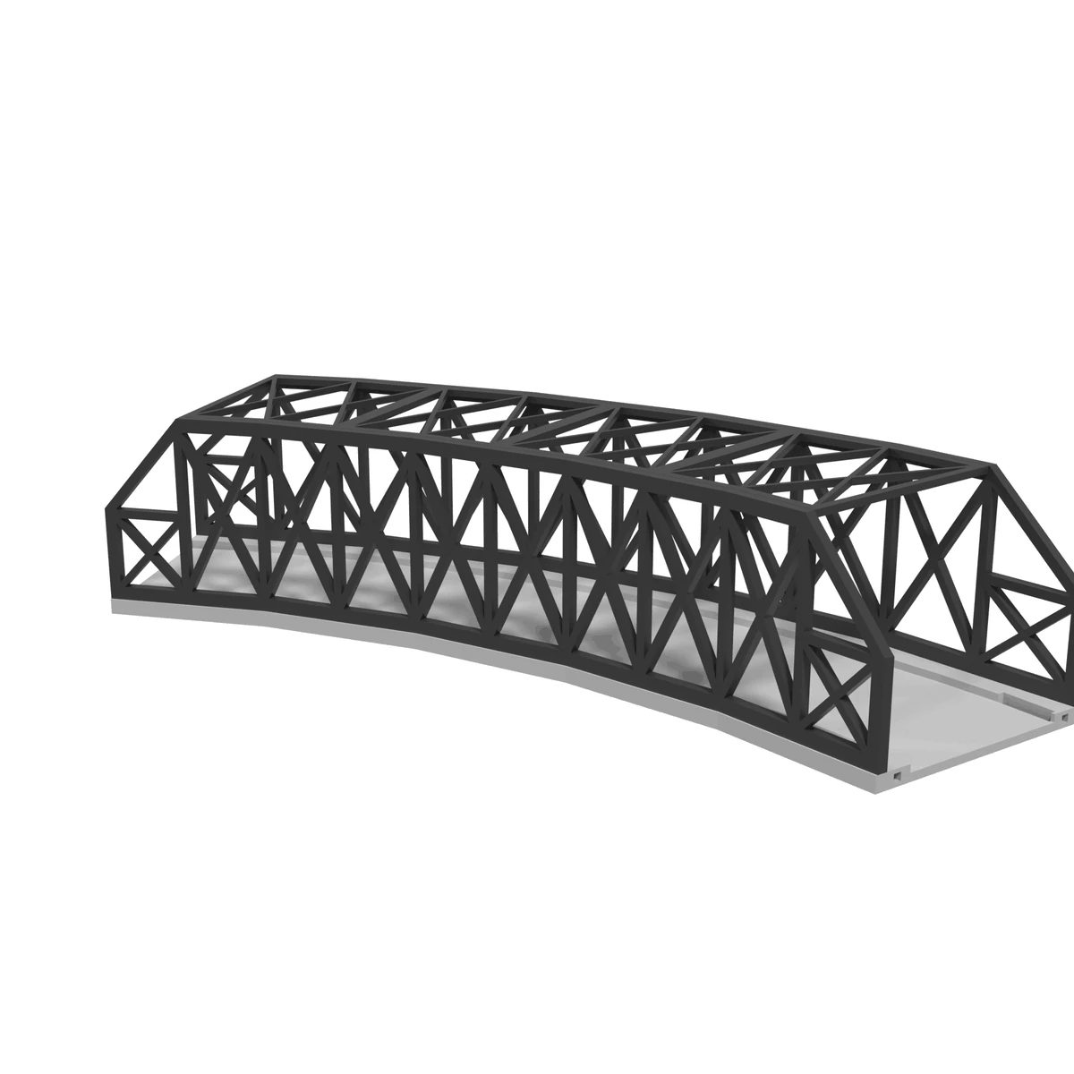 Modular Bridge, X-Beam Double Track Curved R381 + R414 / 45°, for Kato Unitrack 20-181 (N scale) - with 2 Pillars hero view