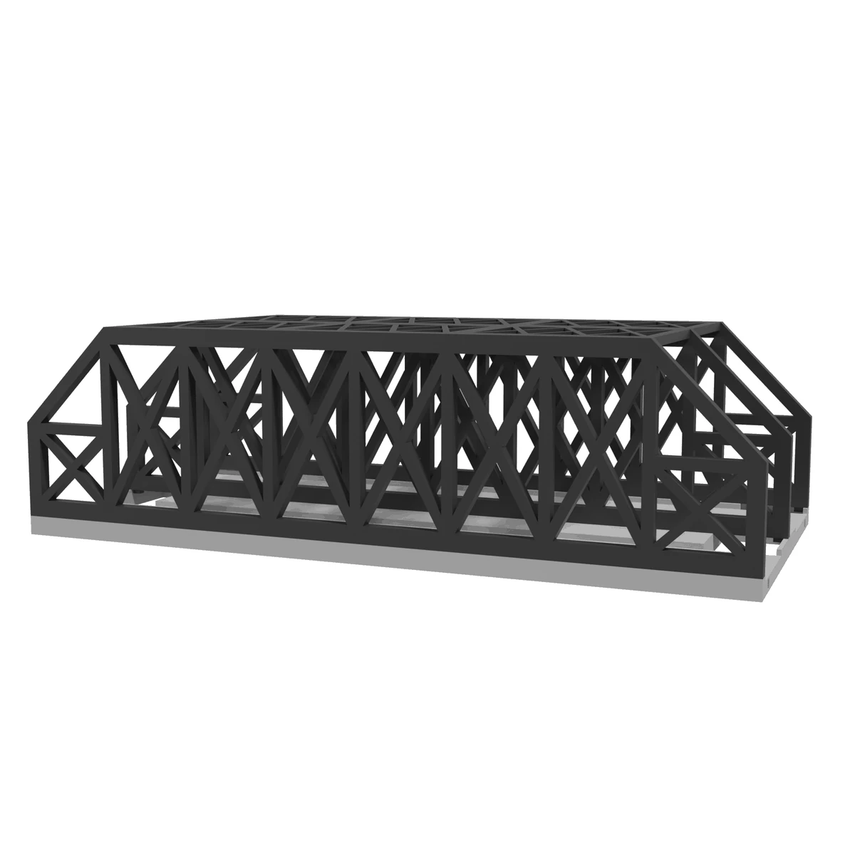 Modular Bridge, X-Beam Dual Track 13.5 in, for Bachmann E-Z Track front view