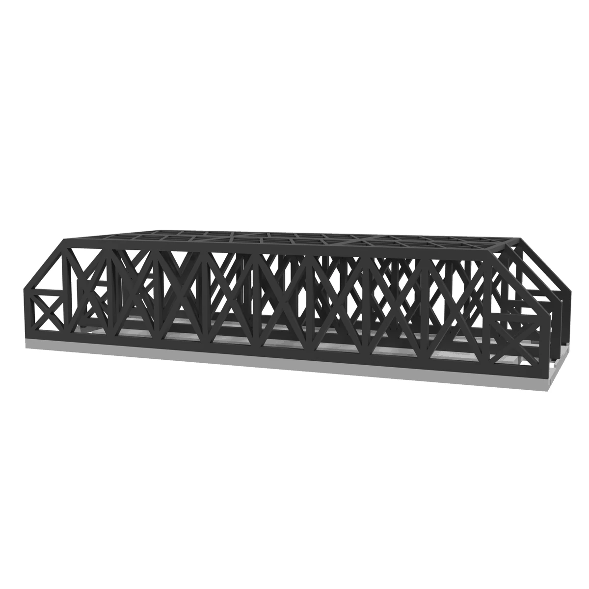 Modular Bridge, X-Beam Dual Track 18 in, for Bachmann E-Z Track front view