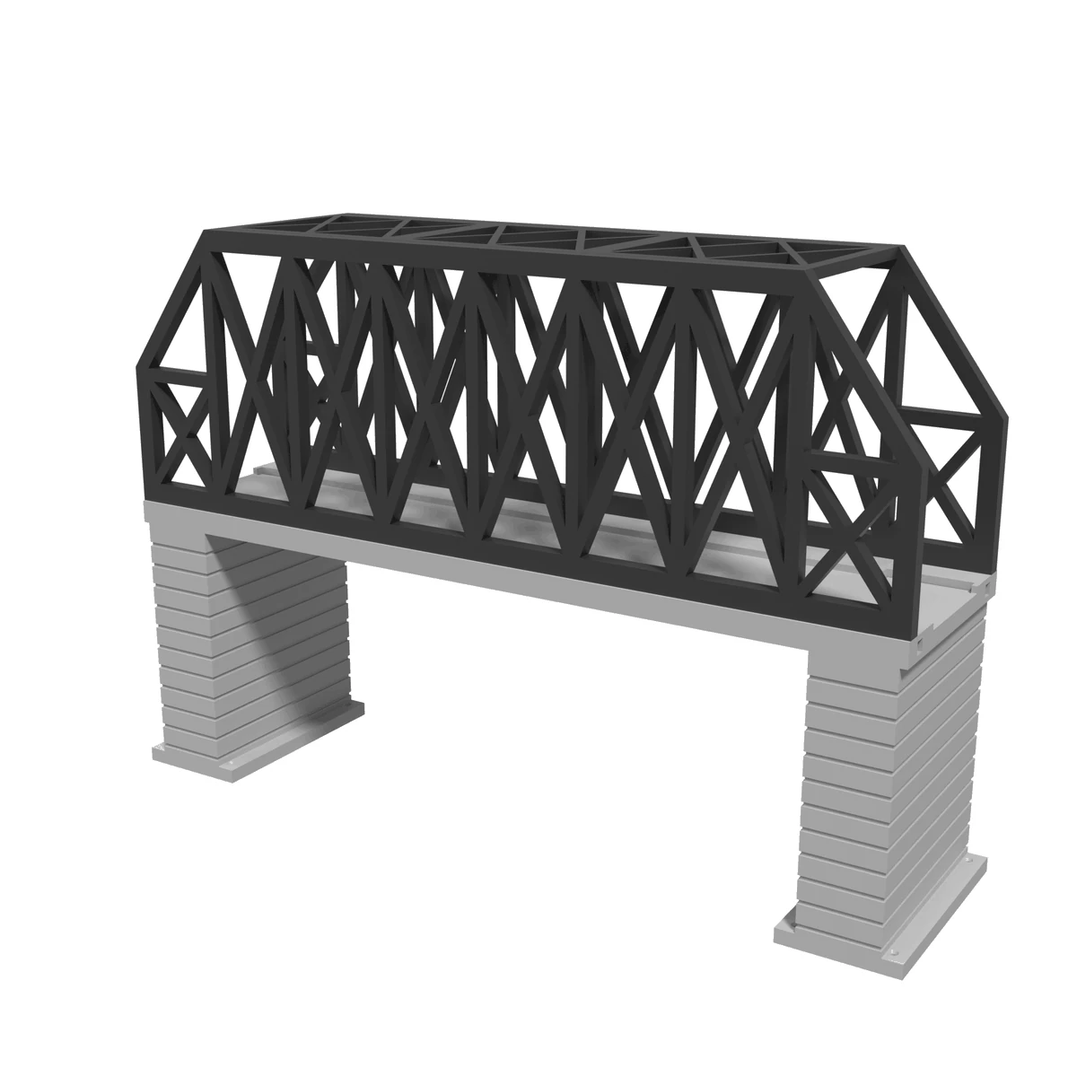 Modular Bridge, X-Beam Single Track Straight 186 mm, for Kato Unitrack (N scale) - with 2 Pillars