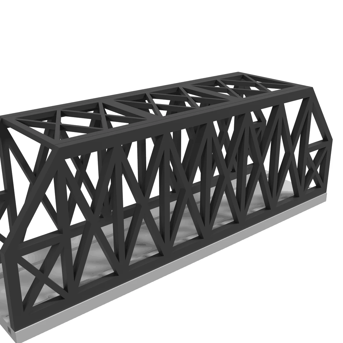 Modular Bridge, X-Beam Single Track Straight 186 mm, for Kato Unitrack (N scale) - with 2 Pillars detail view