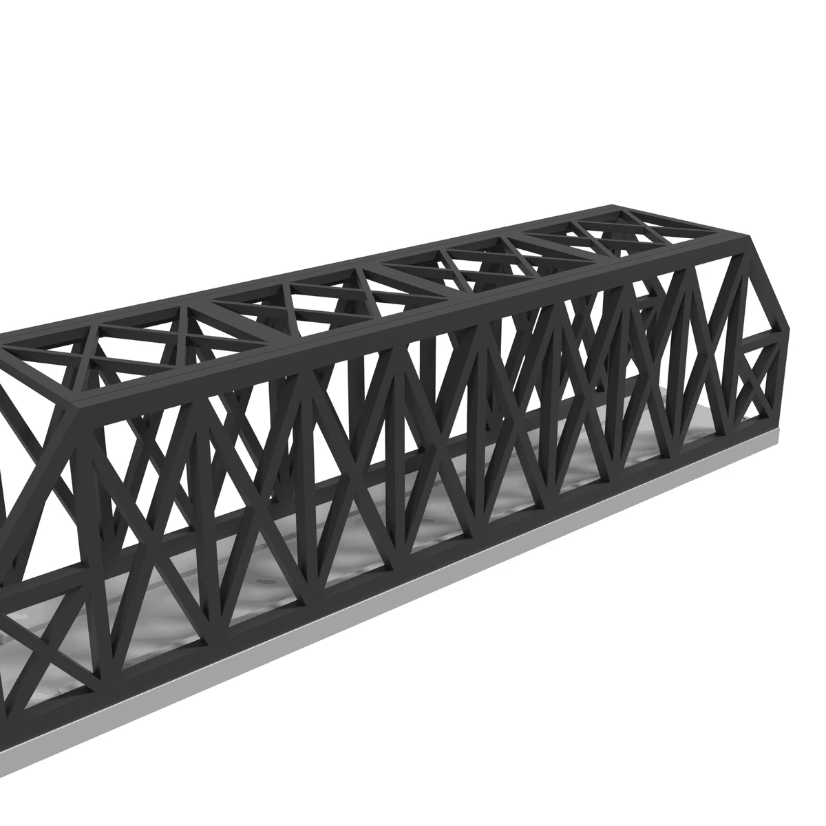 Modular Bridge, X-Beam Single Track Straight 248 mm, for Kato Unitrack (N scale) - with 2 Pillars detail view