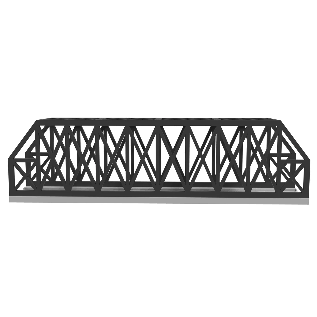 Modular Bridge, X-Beam Single Track Straight 248 mm, for Kato Unitrack (N scale) - with 2 Pillars front view
