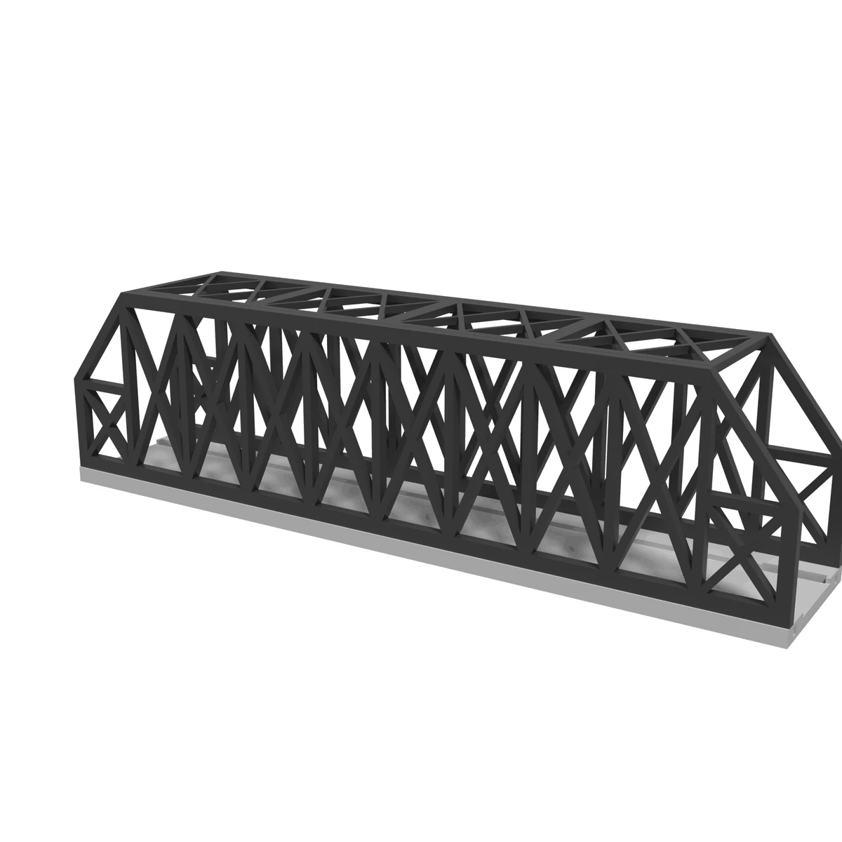 Modular Bridge, X-Beam Single Track Straight 248 mm, for Kato Unitrack (N scale) - with 2 Pillars hero view