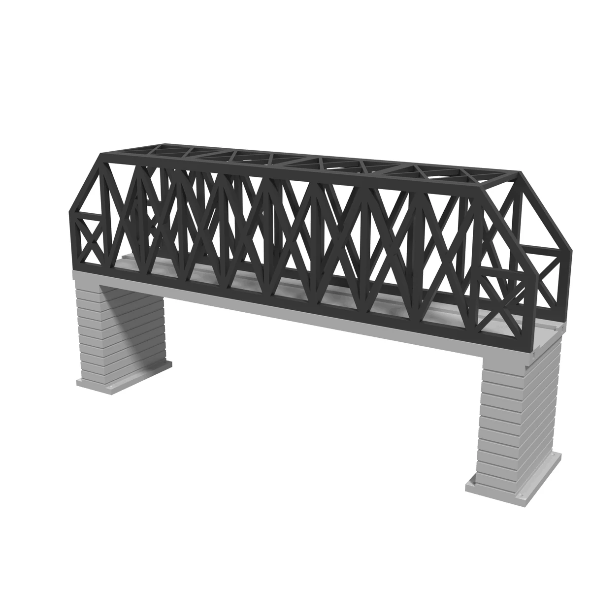 Modular Bridge, X-Beam Single Track Straight 248 mm, for Kato Unitrack (N scale) - with 2 Pillars