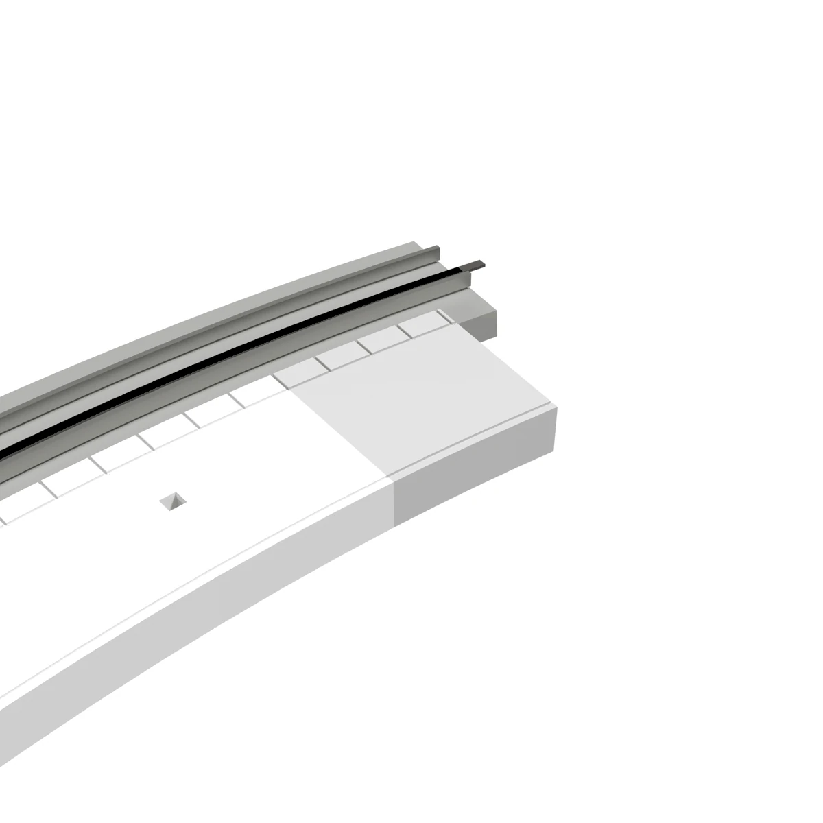 Platform End Cap, Curved, N Scale, for Kato Unitrack