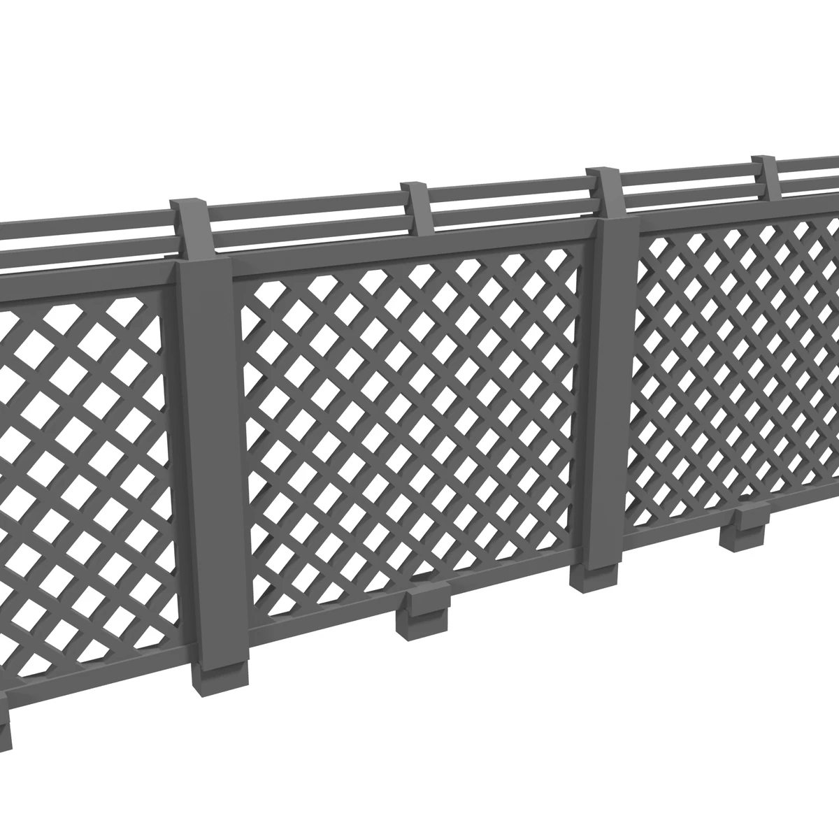 Diamond Fence with Barbed Wire (set of 6) detail view