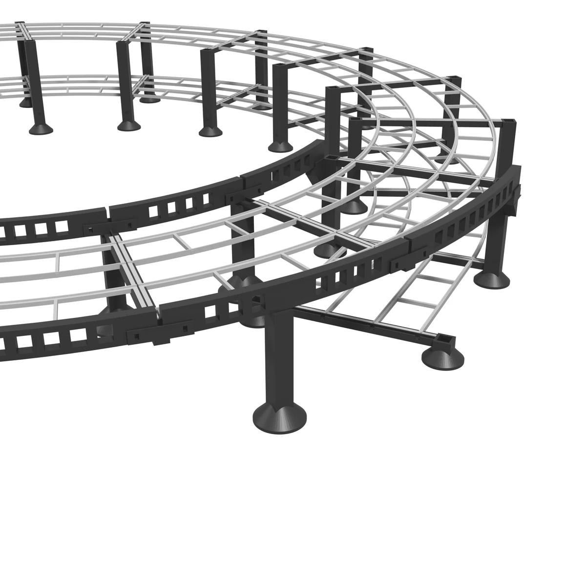 Helix Tower, Dual Track R18 + R22, 1.5 Turns, for Bachmann E-Z Track girder view