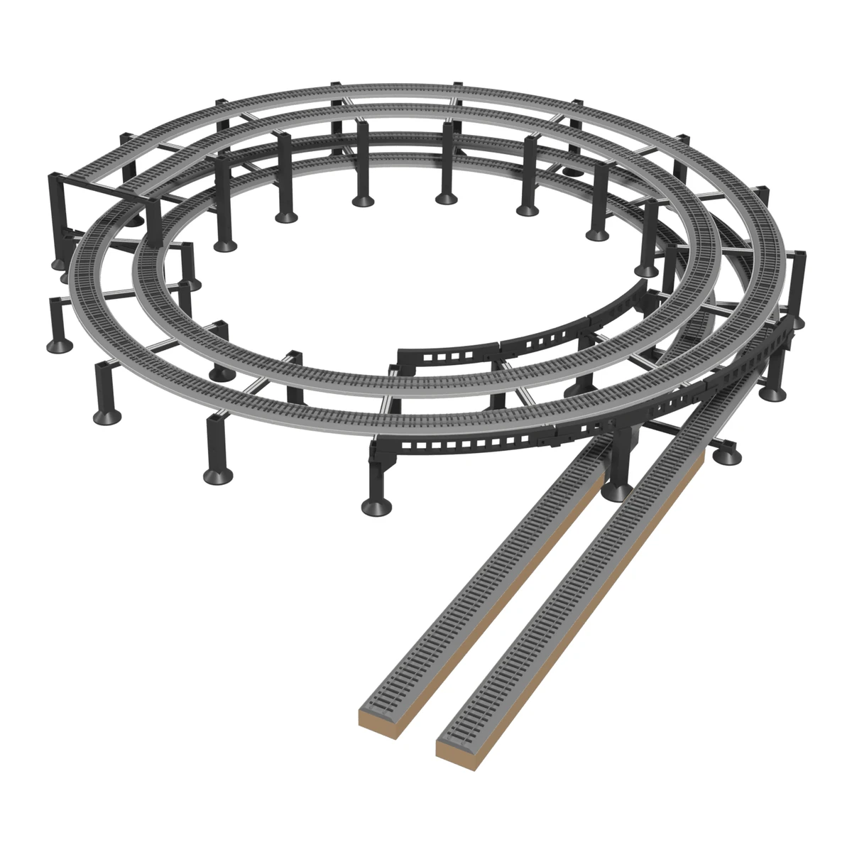 Helix Tower, Dual Track R18 + R22, 1.5 Turns, for Bachmann E-Z Track