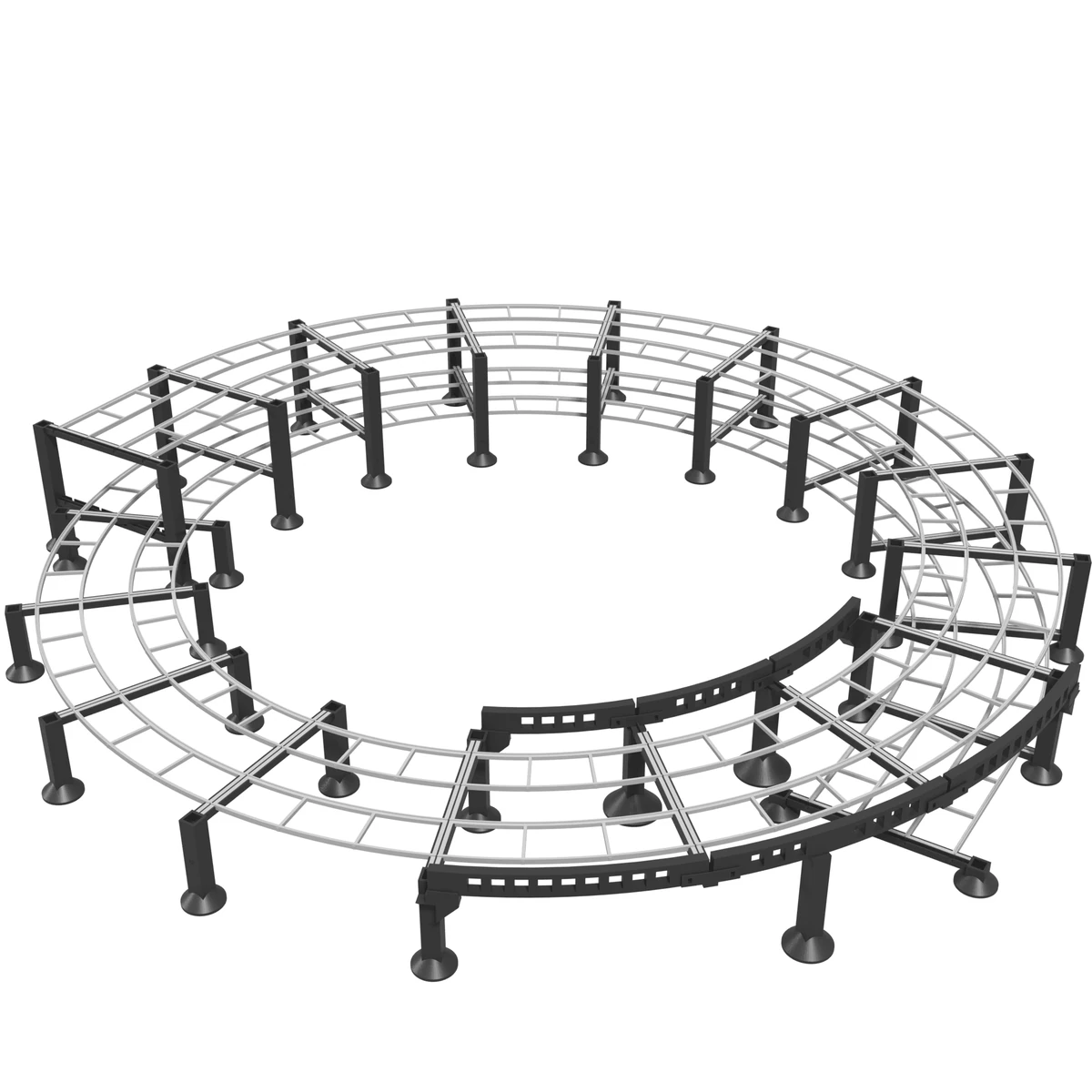 Helix Tower, Dual Track R18 + R22, 1.5 Turns, for Bachmann E-Z Track structure view