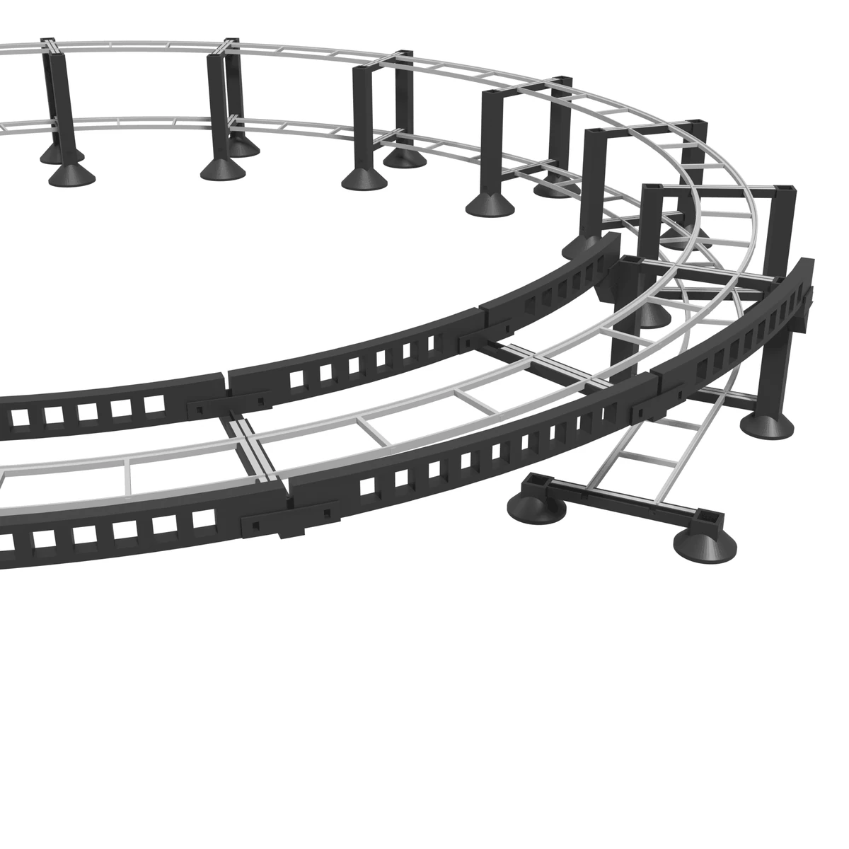 Helix Tower, Single Track R22, 1.5 Turns, for Bachmann E-Z Track girder view
