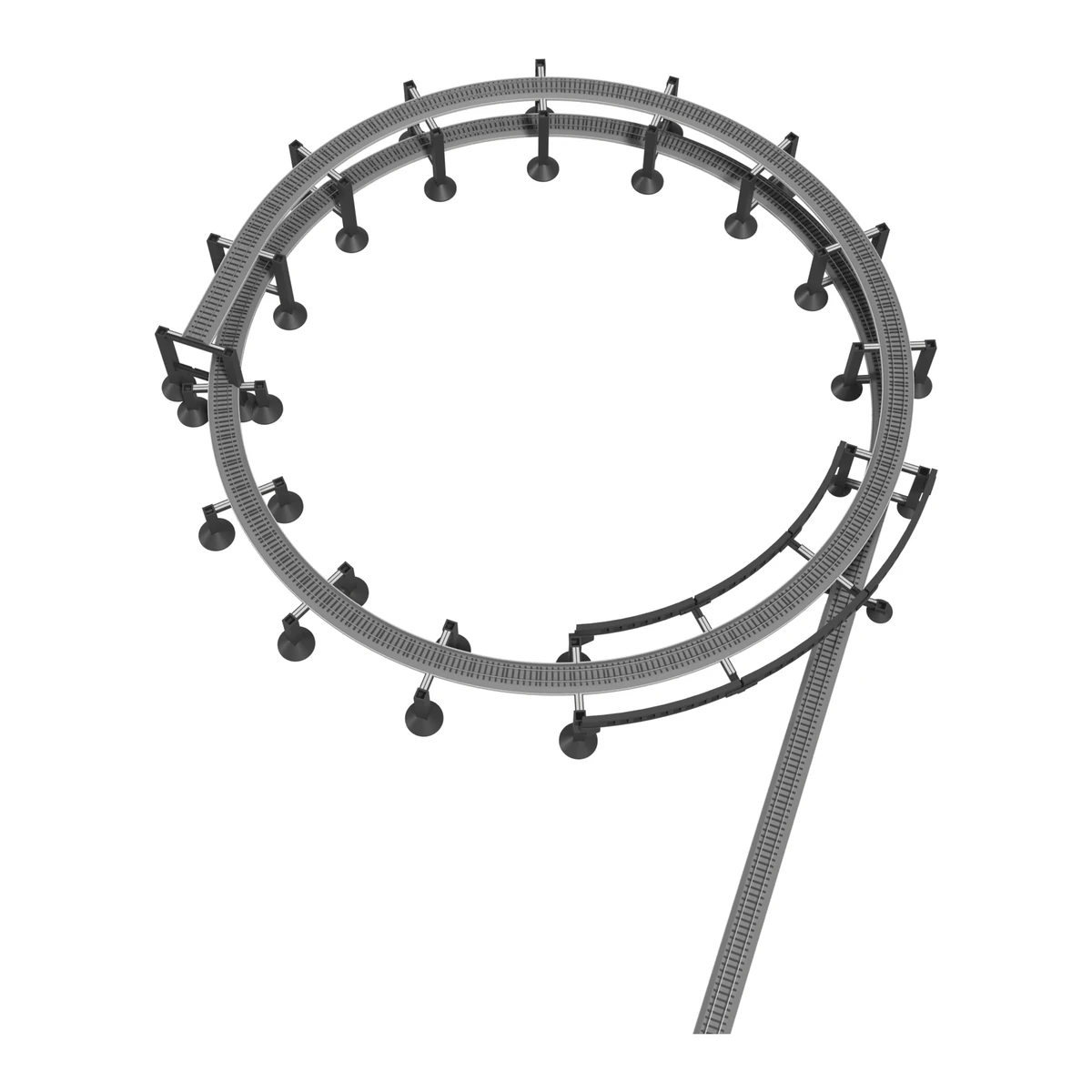 Helix Tower, Single Track R22, 1.5 Turns, for Bachmann E-Z Track top view