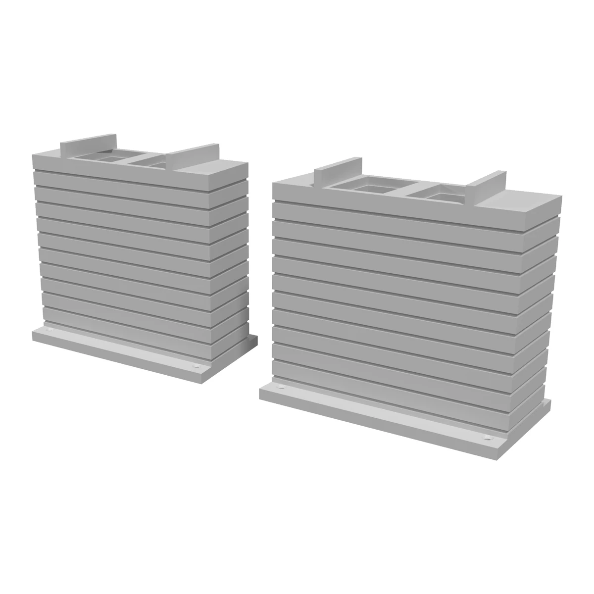 Bridge Pier - Curved Single Track Flush, 18 in, for Bachmann E-Z Track (set of 2)