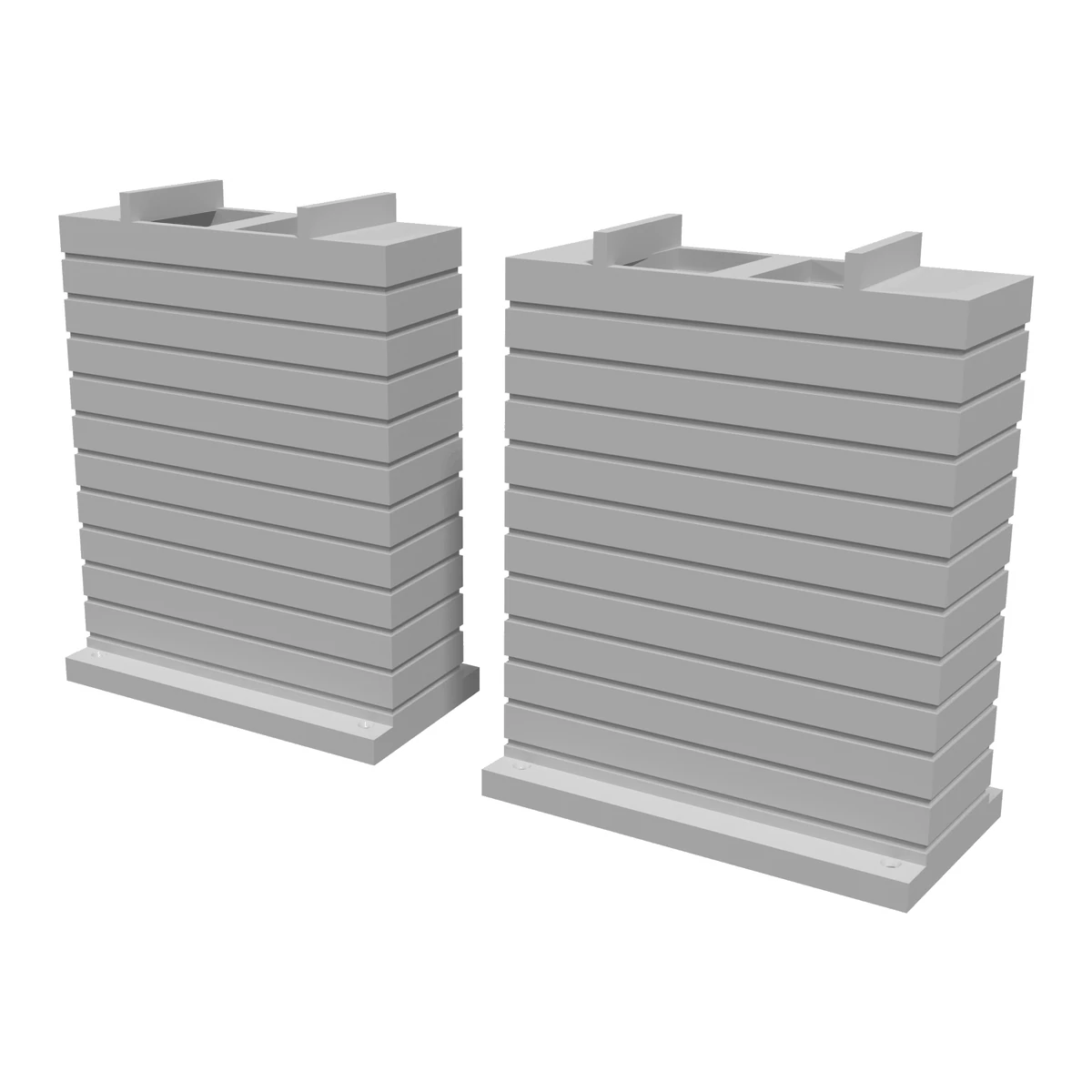 Bridge Pier - Curved Single Track Flush, N Scale for Kato Unitrack R381 (set of 2)