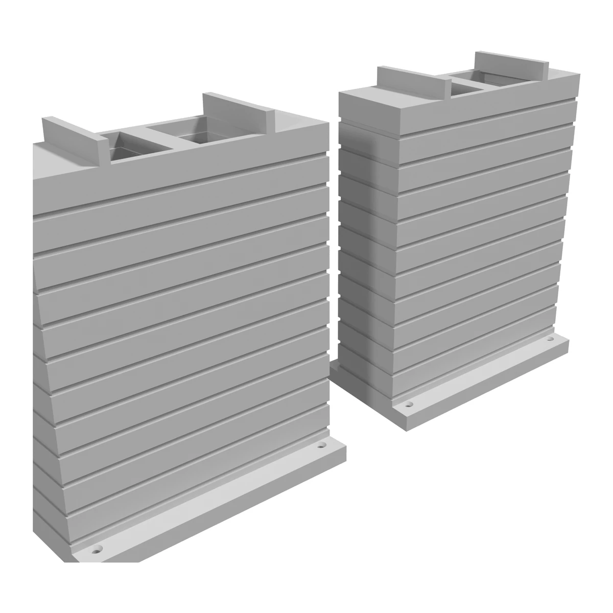 Bridge Pier - Curved Single Track Flush, N Scale for Kato Unitrack R381 (set of 2) detail view