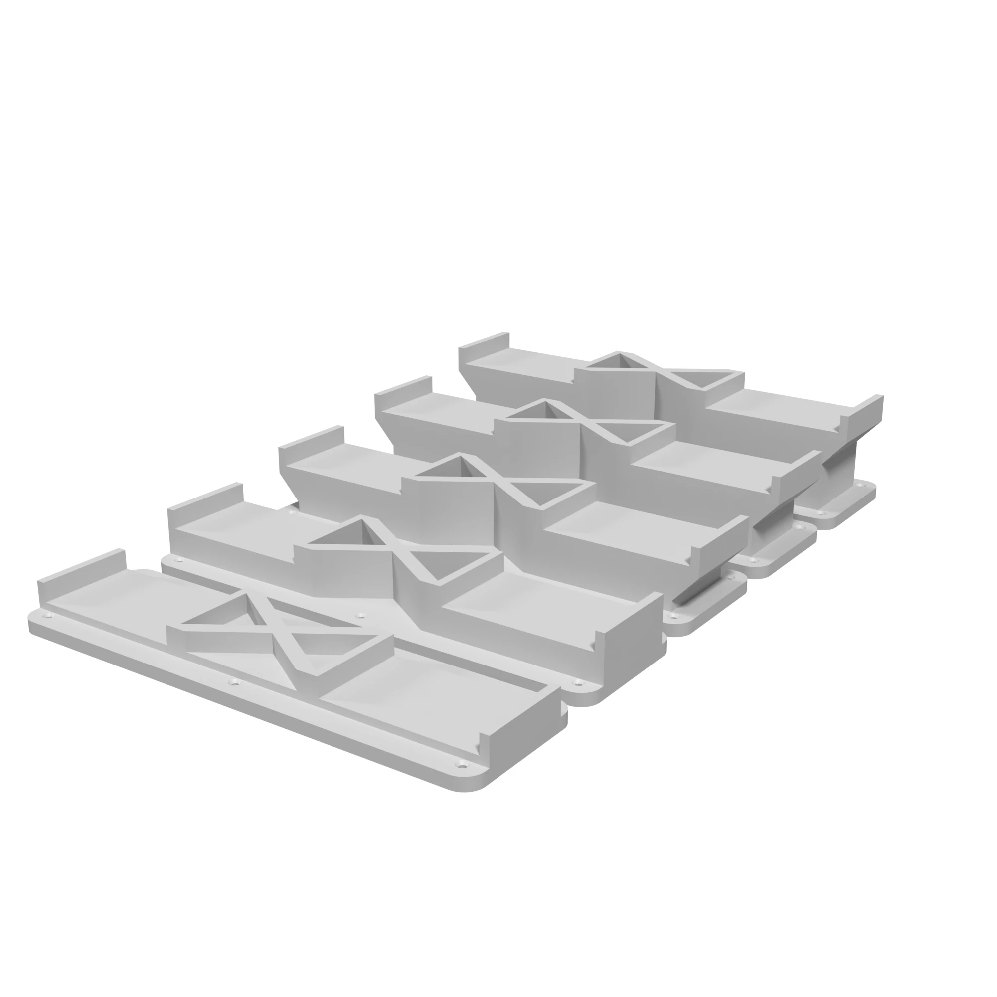 Pillar - Dual Track, X-Brace, for Bachmann E-Z Track, Full Set (13 pieces)