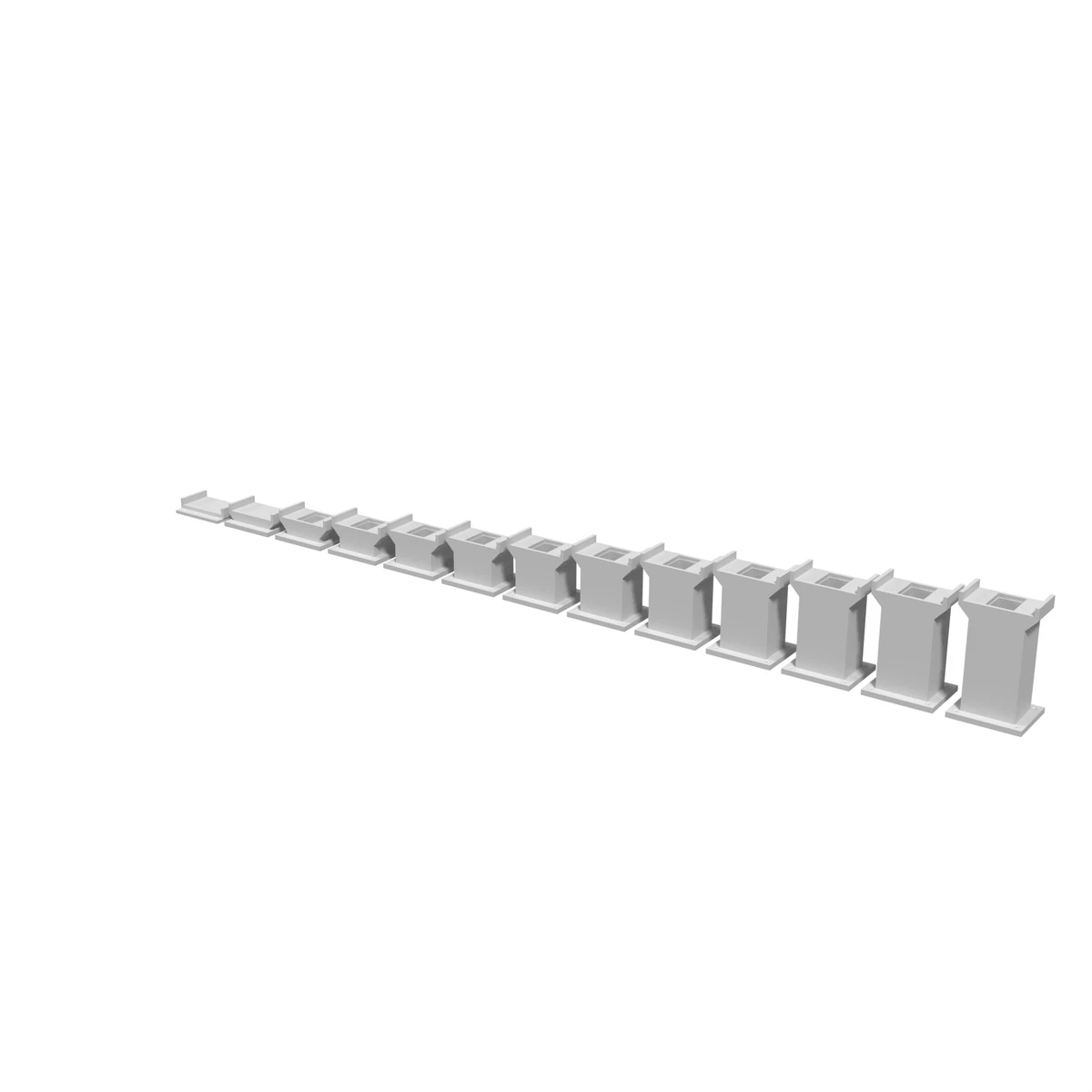 Pillar - Single Track, for Bachmann E-Z Track, Full Set (13 pieces)