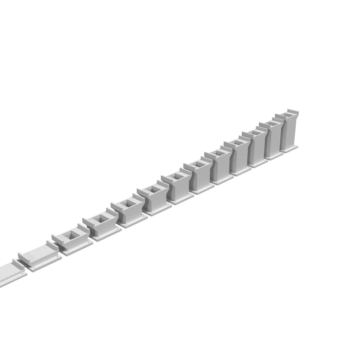 Pillar - Single Track, for Bachmann E-Z Track, Full Set (13 pieces) detail view