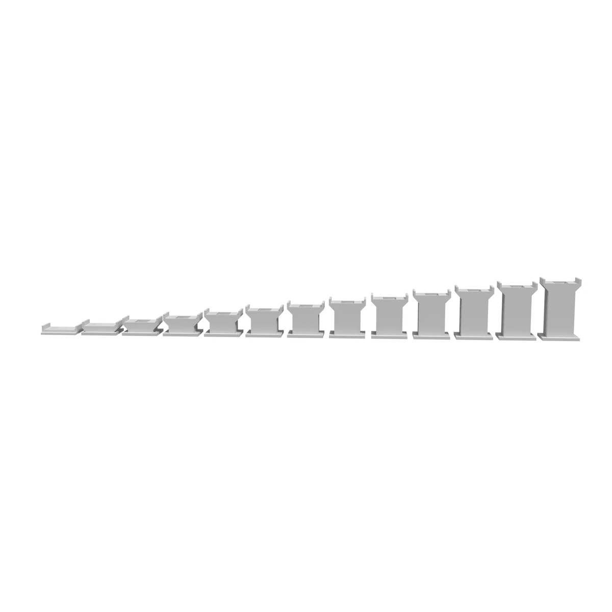 Pillar - Single Track, for Bachmann E-Z Track, Full Set (13 pieces) front view