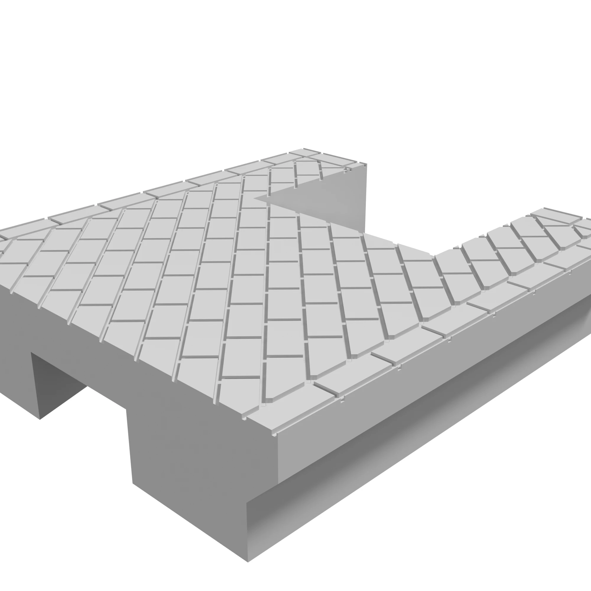 Modular Platform, End Cap with Stairs detail view