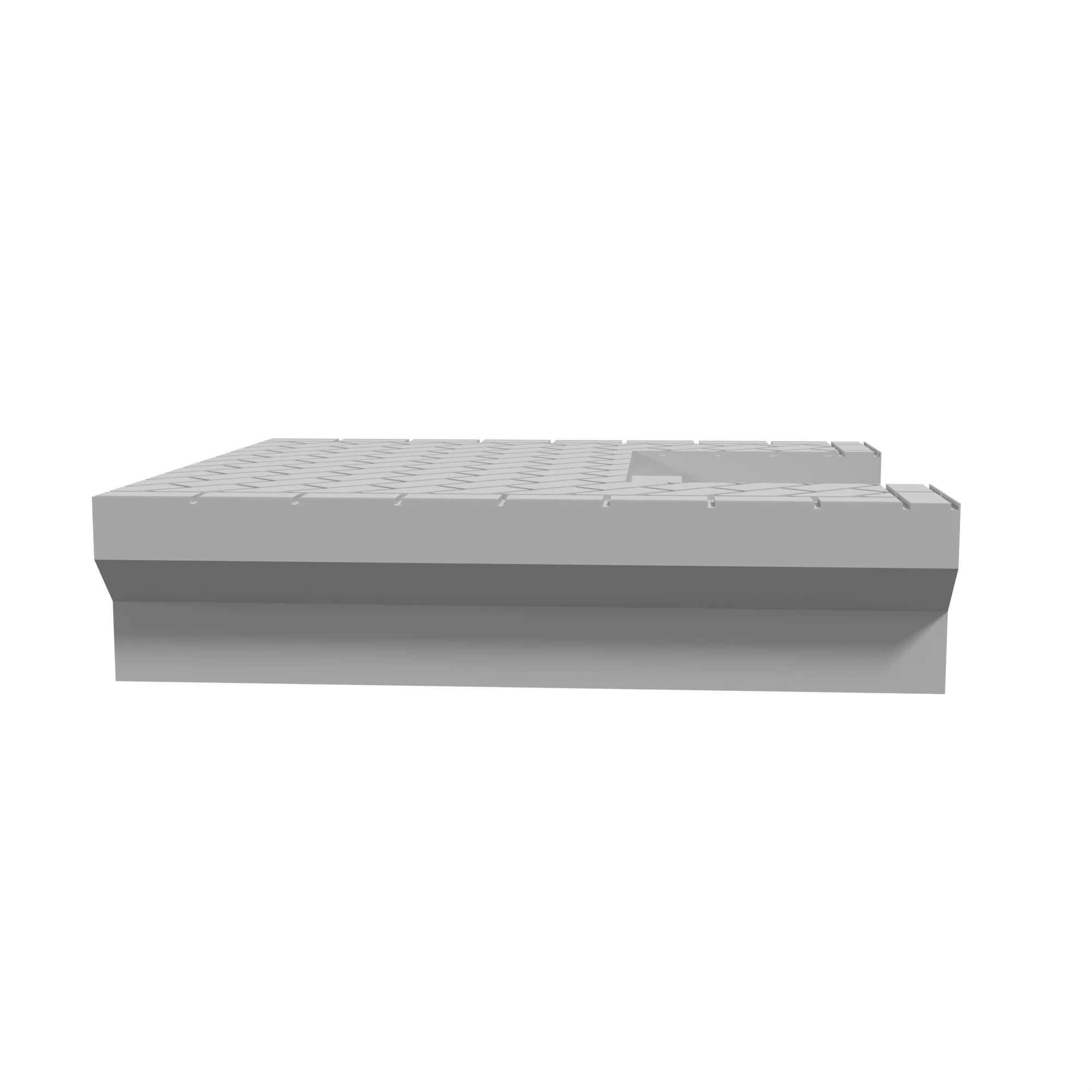 Modular Platform, End Cap with Stairs front view