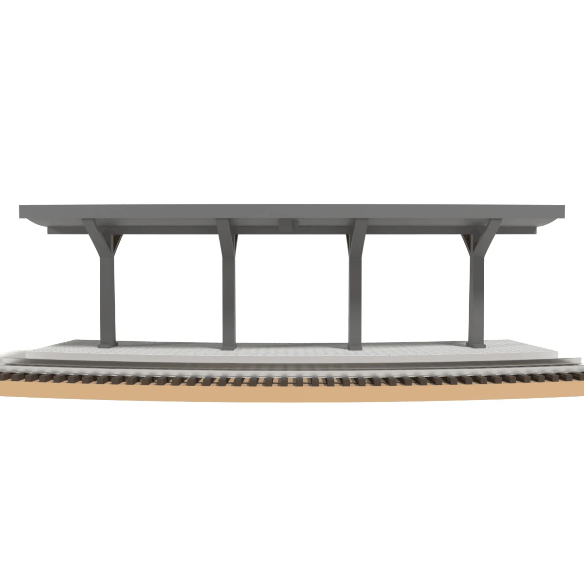 Modular Station, Curved 18 in, for Atlas Snap Track front view