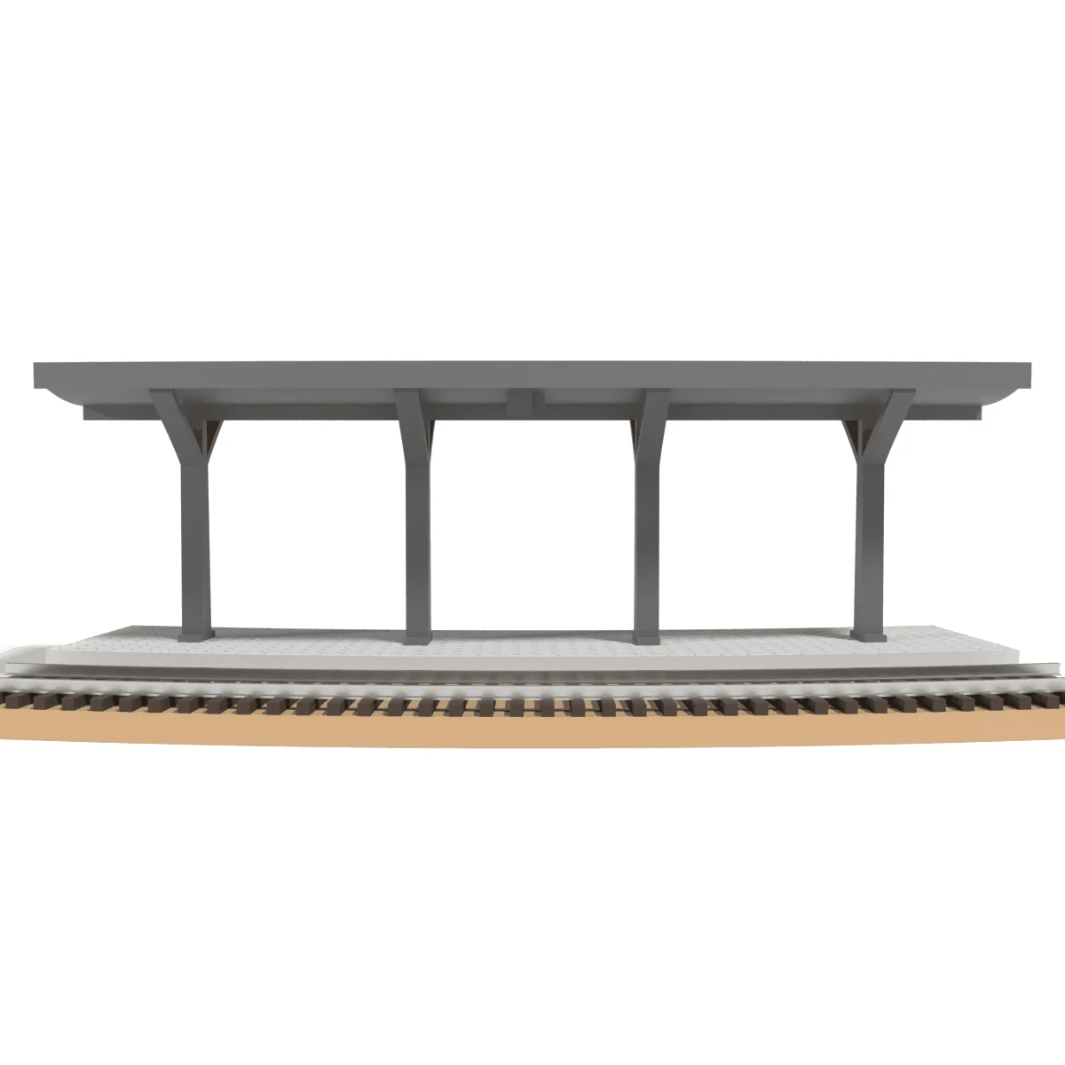 Modular Station, Curved 22 in, for Atlas Snap Track front view