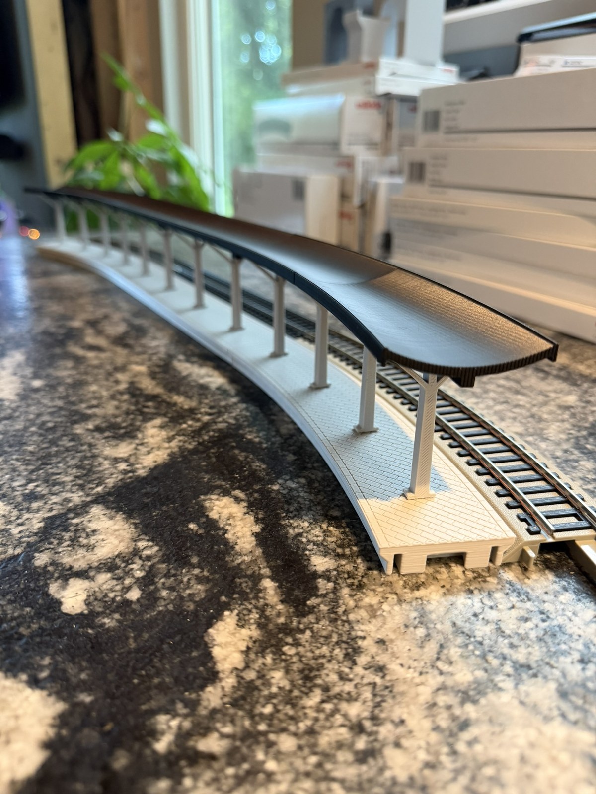 Real print: canopy roof and paved platform of the modular station