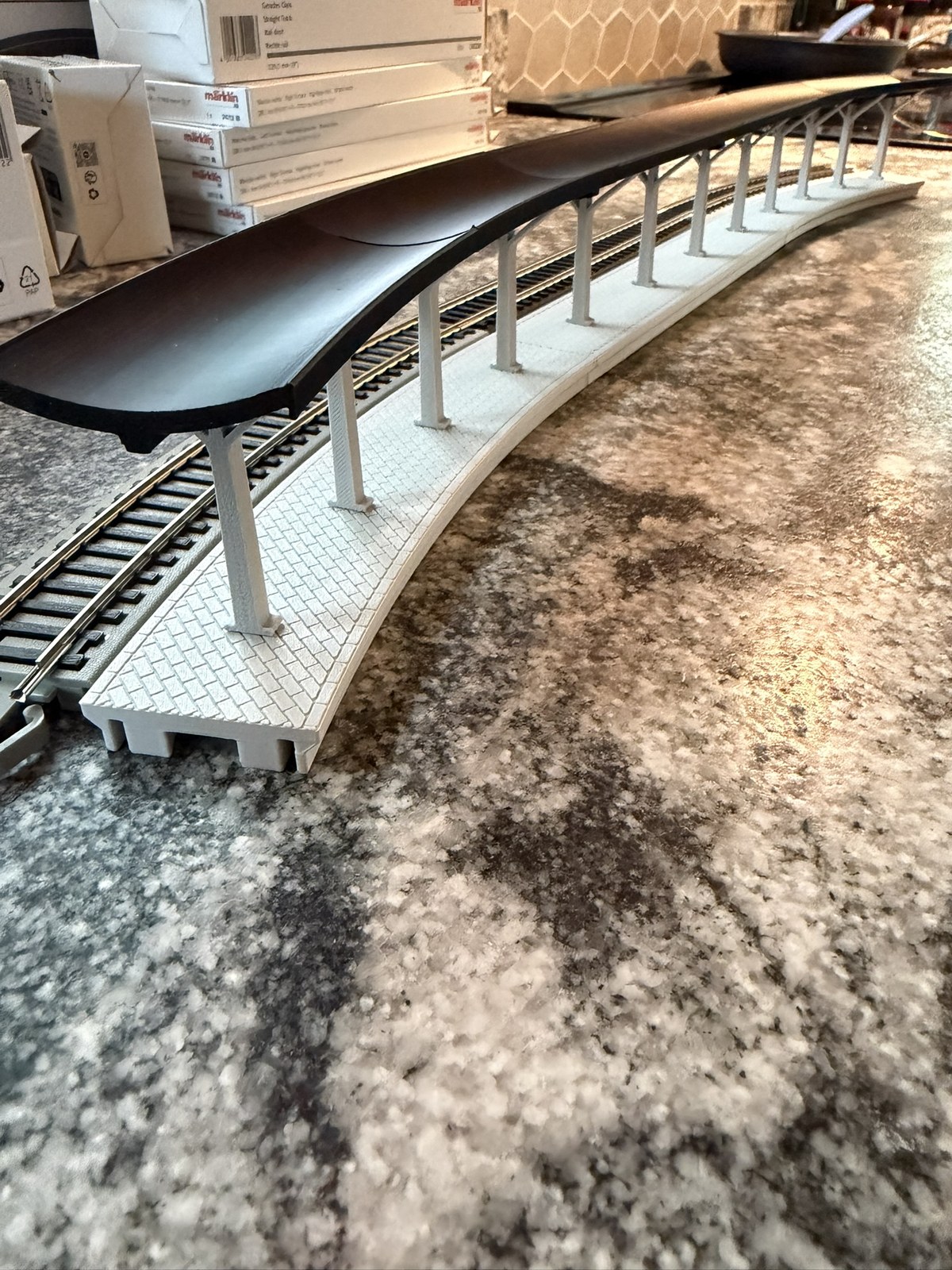 Real print: modular station assembly following the E-Z Track curve