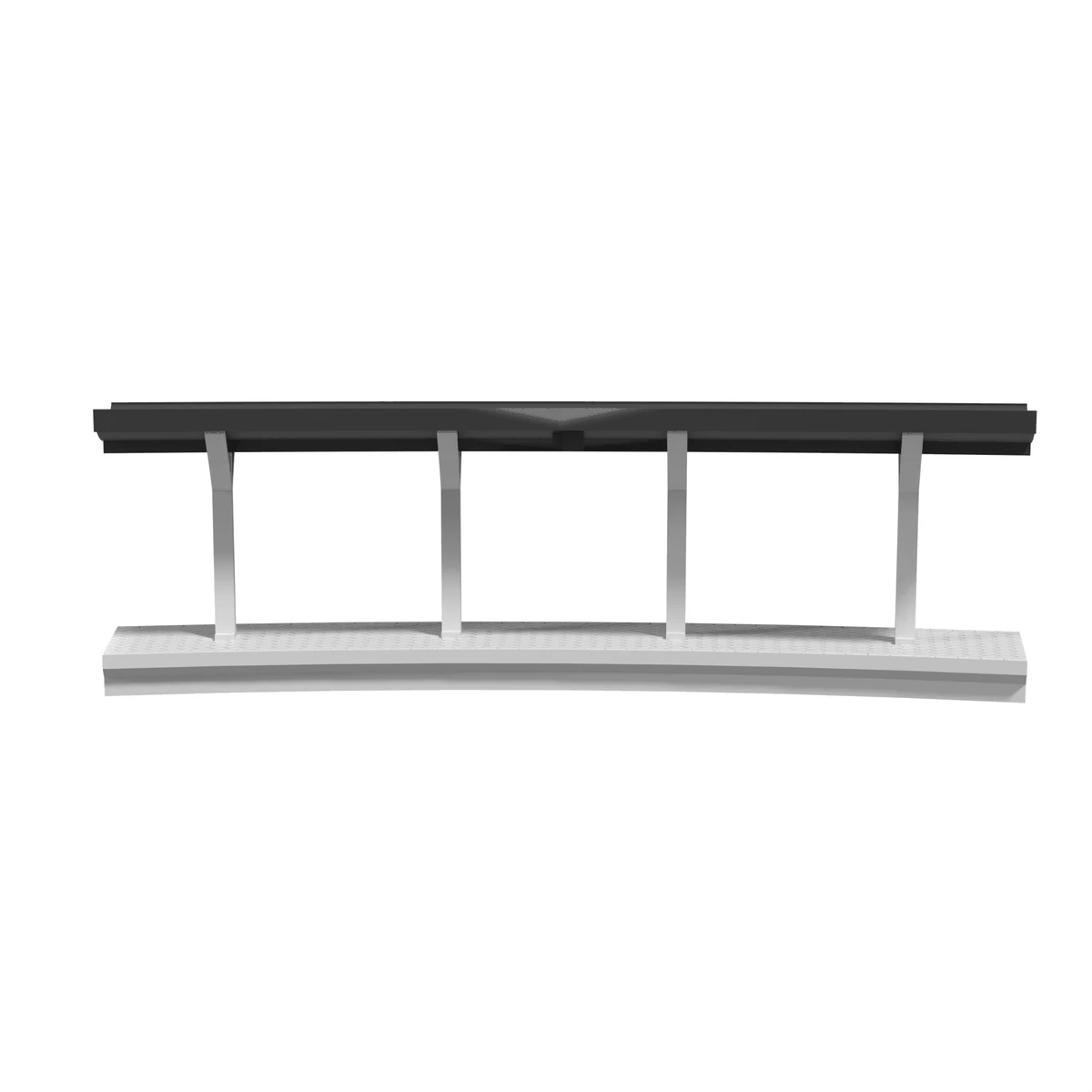 Modular Station, Curved 22 in Outer, for Bachmann E-Z Track front view