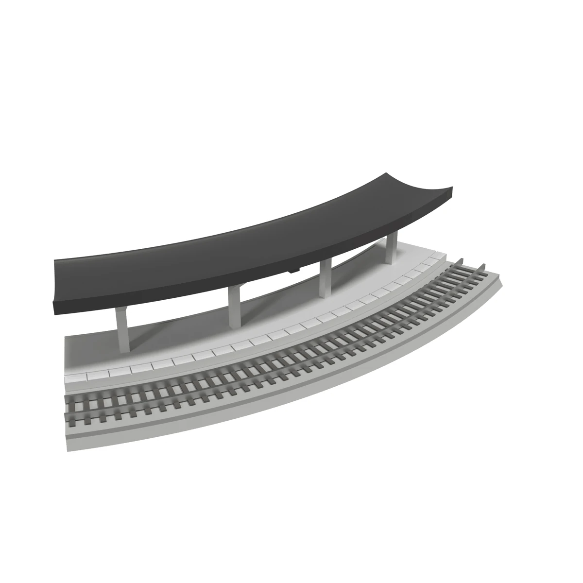 Modular Station, Curved R216 Inner, N Scale, for Kato Unitrack