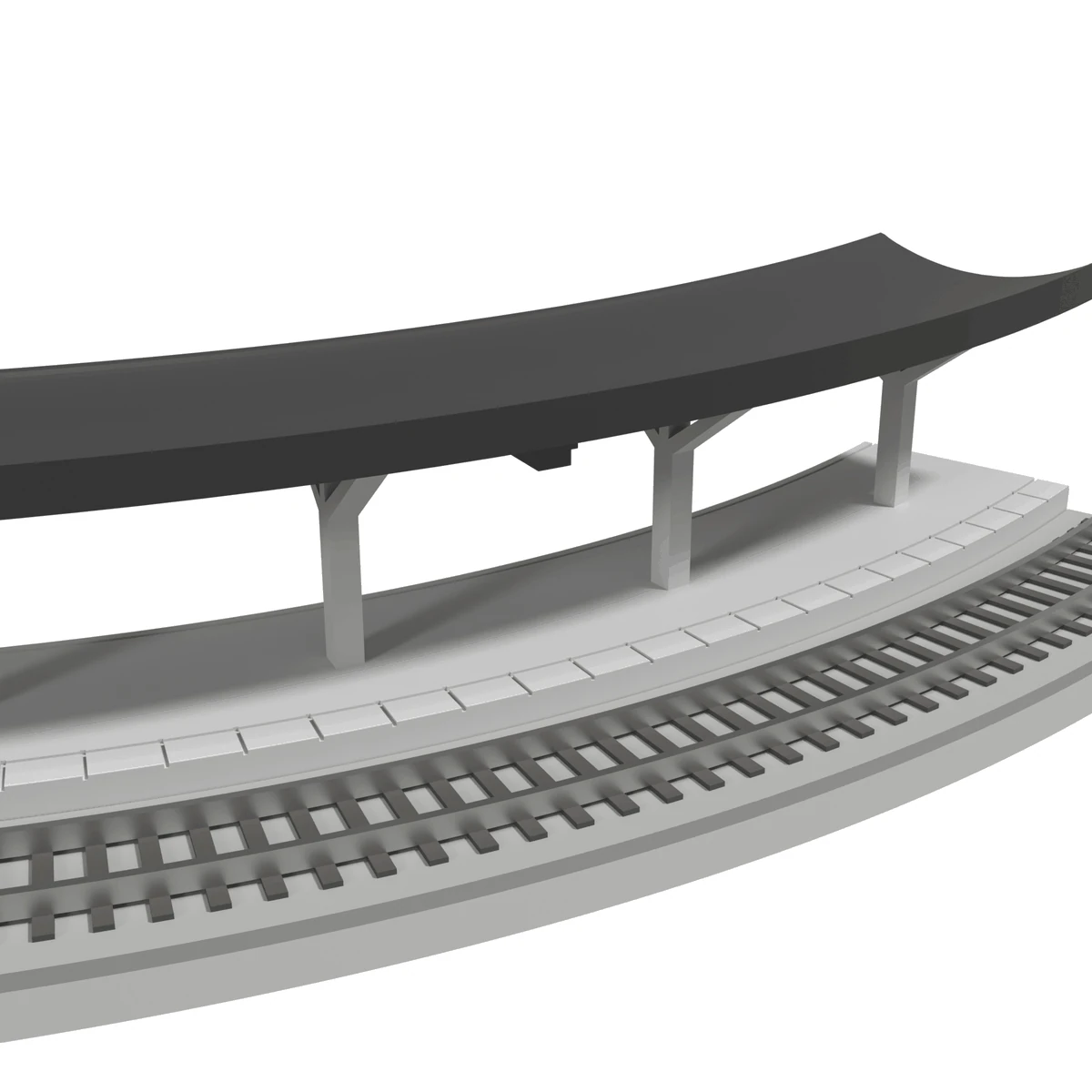 Modular Station, Curved R216 Inner, N Scale, for Kato Unitrack detail view