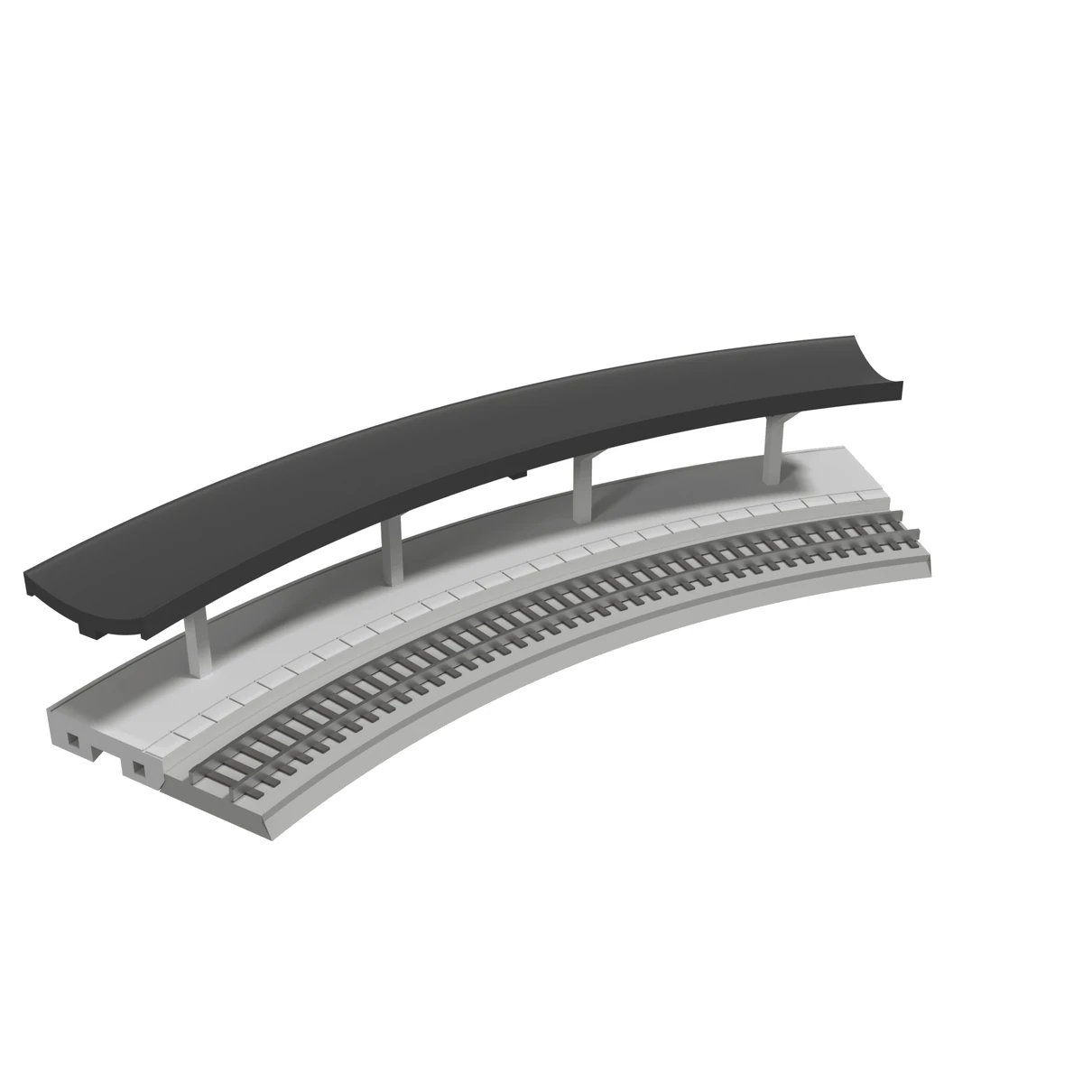 Modular Station, Curved R216 Outer, N Scale, for Kato Unitrack