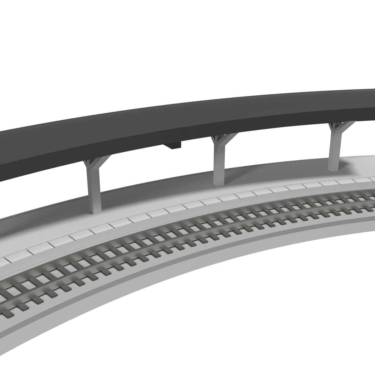 Modular Station, Curved R216 Outer, N Scale, for Kato Unitrack detail view