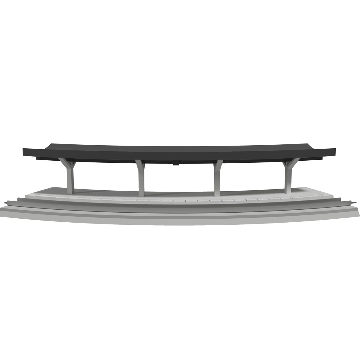 Modular Station, Curved R249 Inner, N Scale, for Kato Unitrack front view