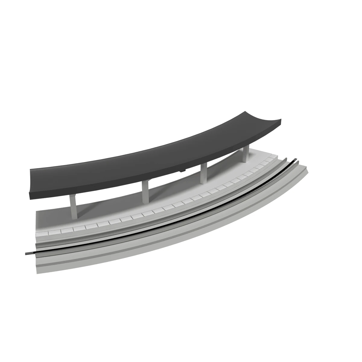 Modular Station, Curved R249 Inner, N Scale, for Kato Unitrack