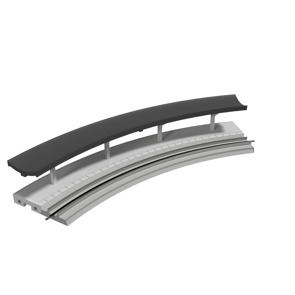 Modular Station, Curved R249 Outer, N Scale, for Kato Unitrack
